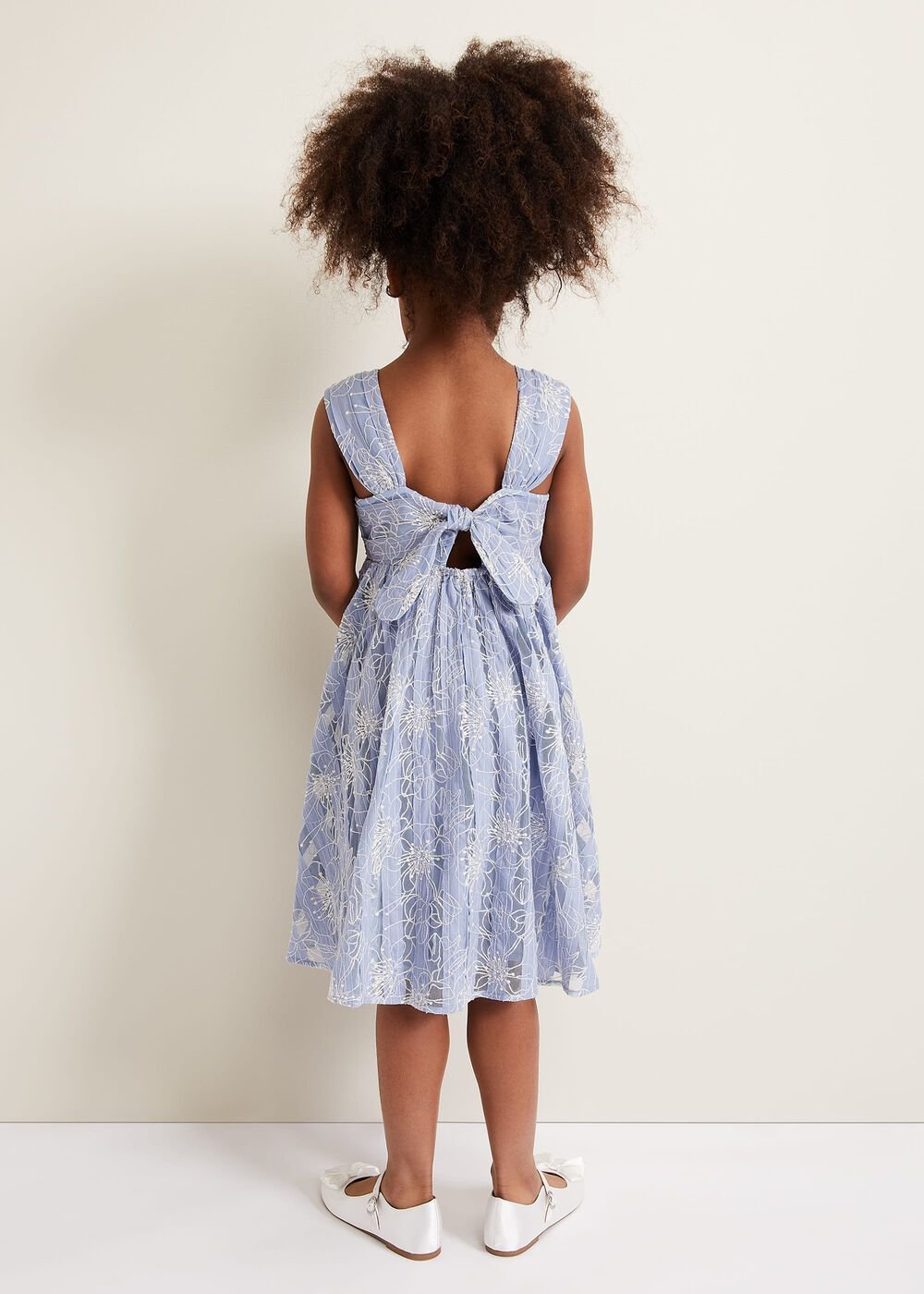 Amelia Embroidered Dress Blue