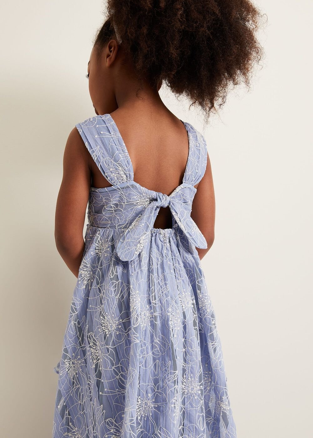 Amelia Embroidered Dress Blue