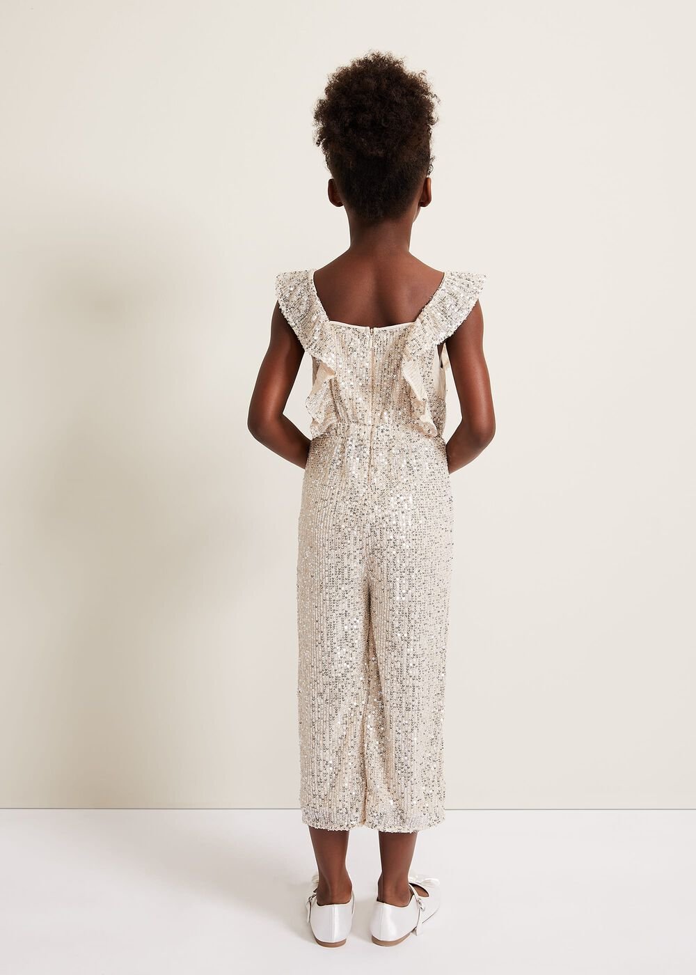 Evie Sequin Jumpsuit Silver