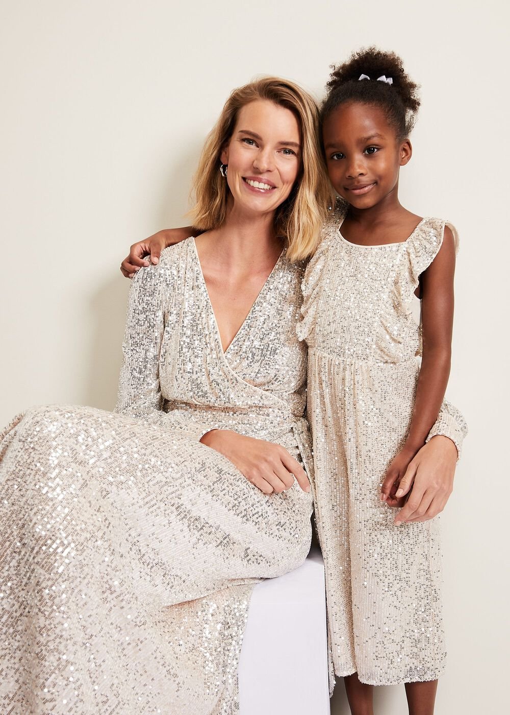 Evie Sequin Jumpsuit Silver