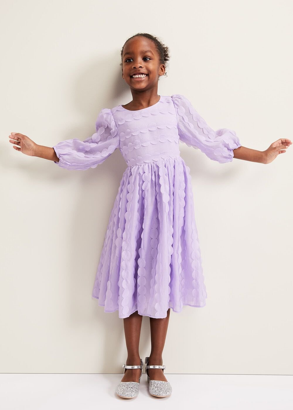Bailey Textured Smock Dress Purple