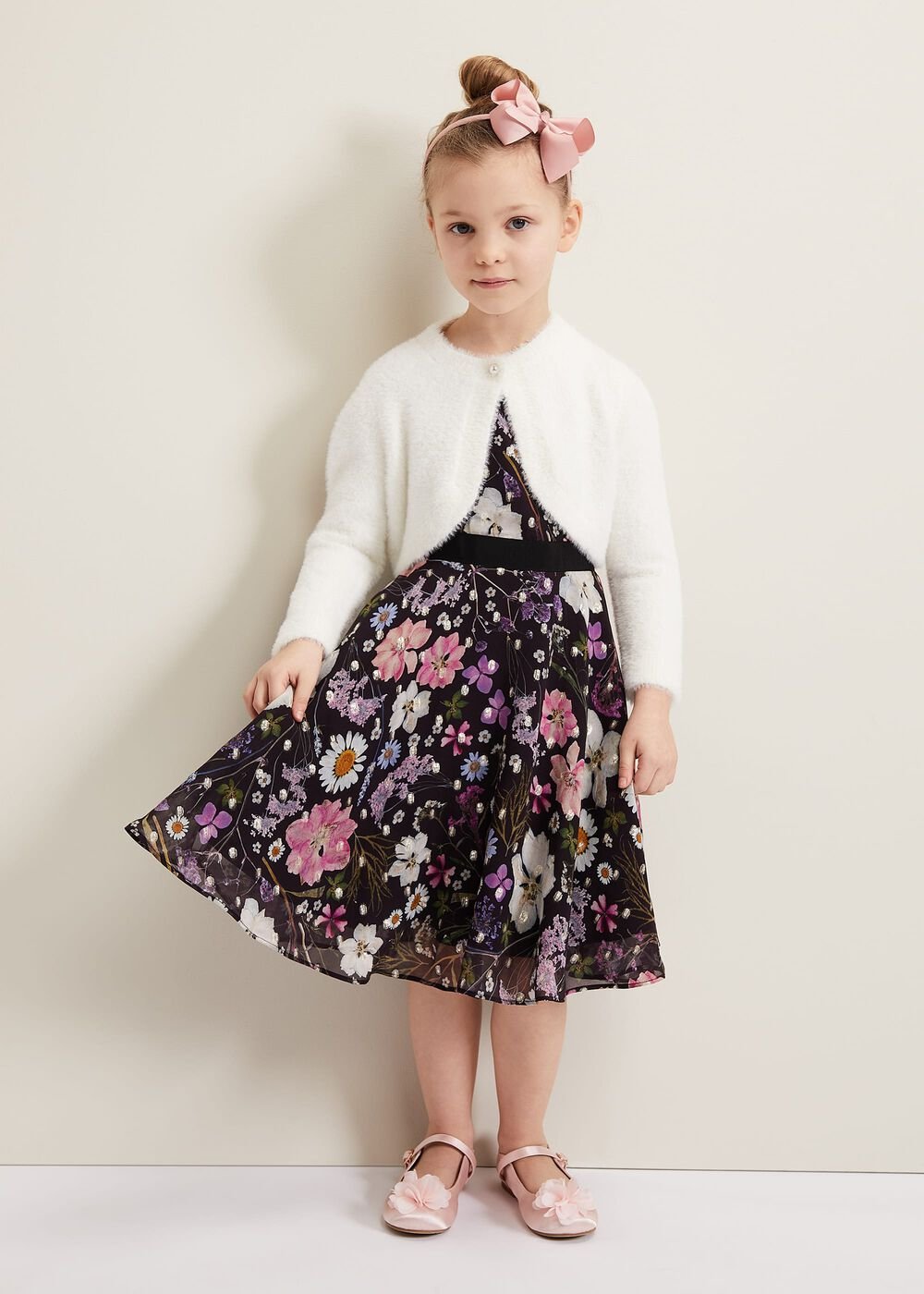 Remy Floral Shimmer Dress Multi-Coloured