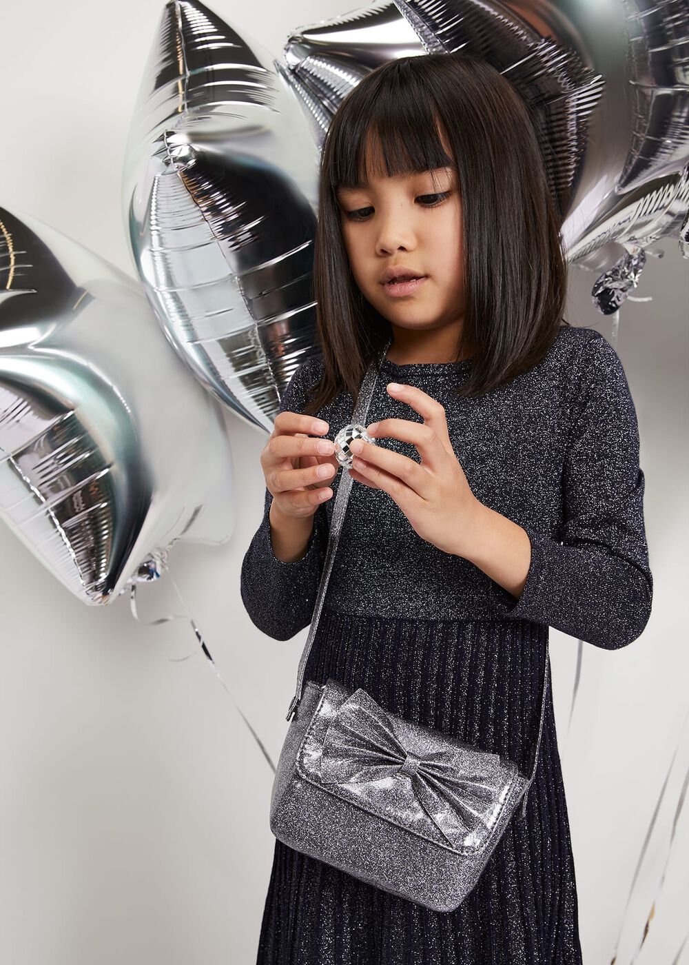 Grey Glitter Bag Grey