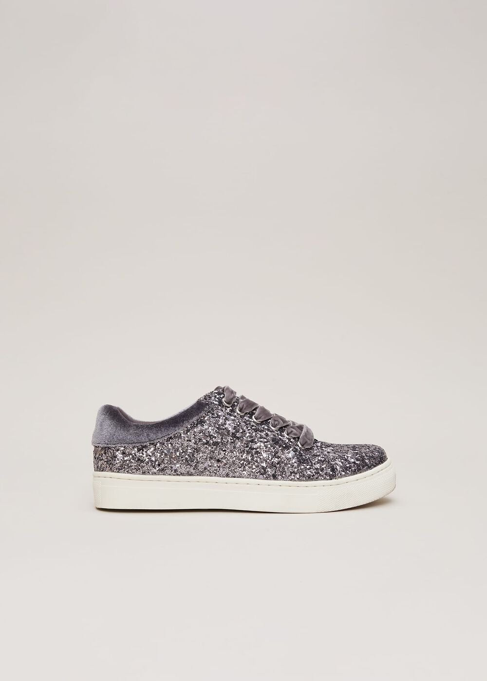 Grey Glitter Trainers Grey