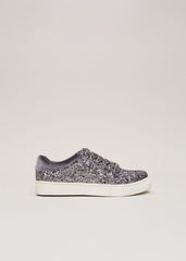 Grey Glitter Trainers Grey