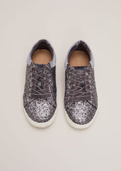 Grey Glitter Trainers Grey