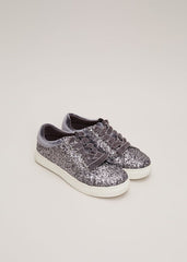 Grey Glitter Trainers Grey