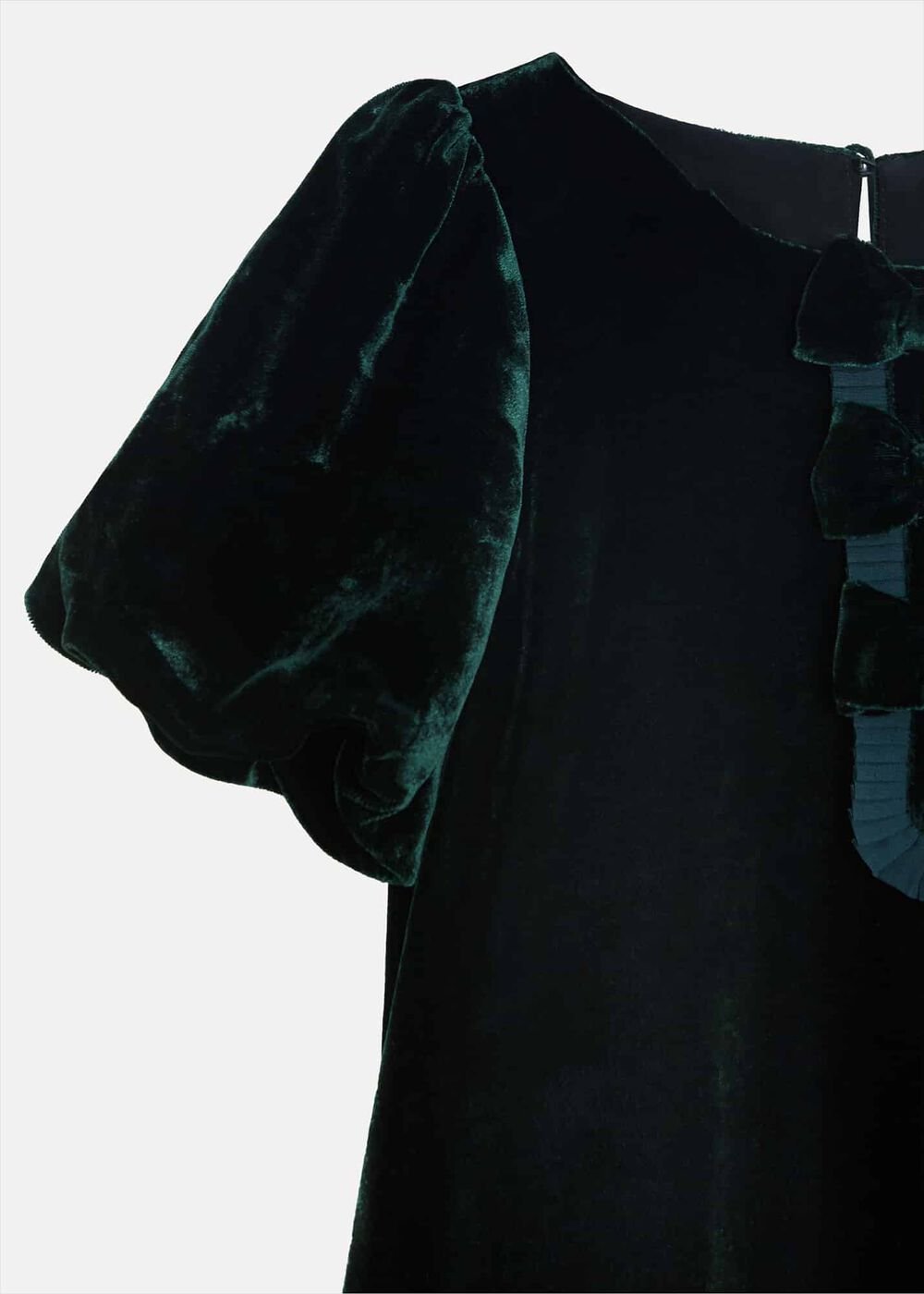 Beatrice Dark Green Velvet Swing Dress Dark Green