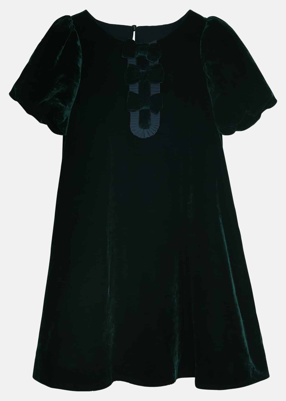 Beatrice Dark Green Velvet Swing Dress Dark Green