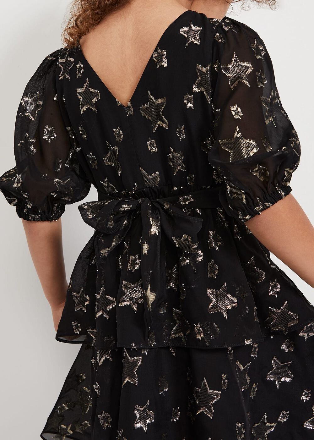 Nala Black Sparkly Smock Dress Black