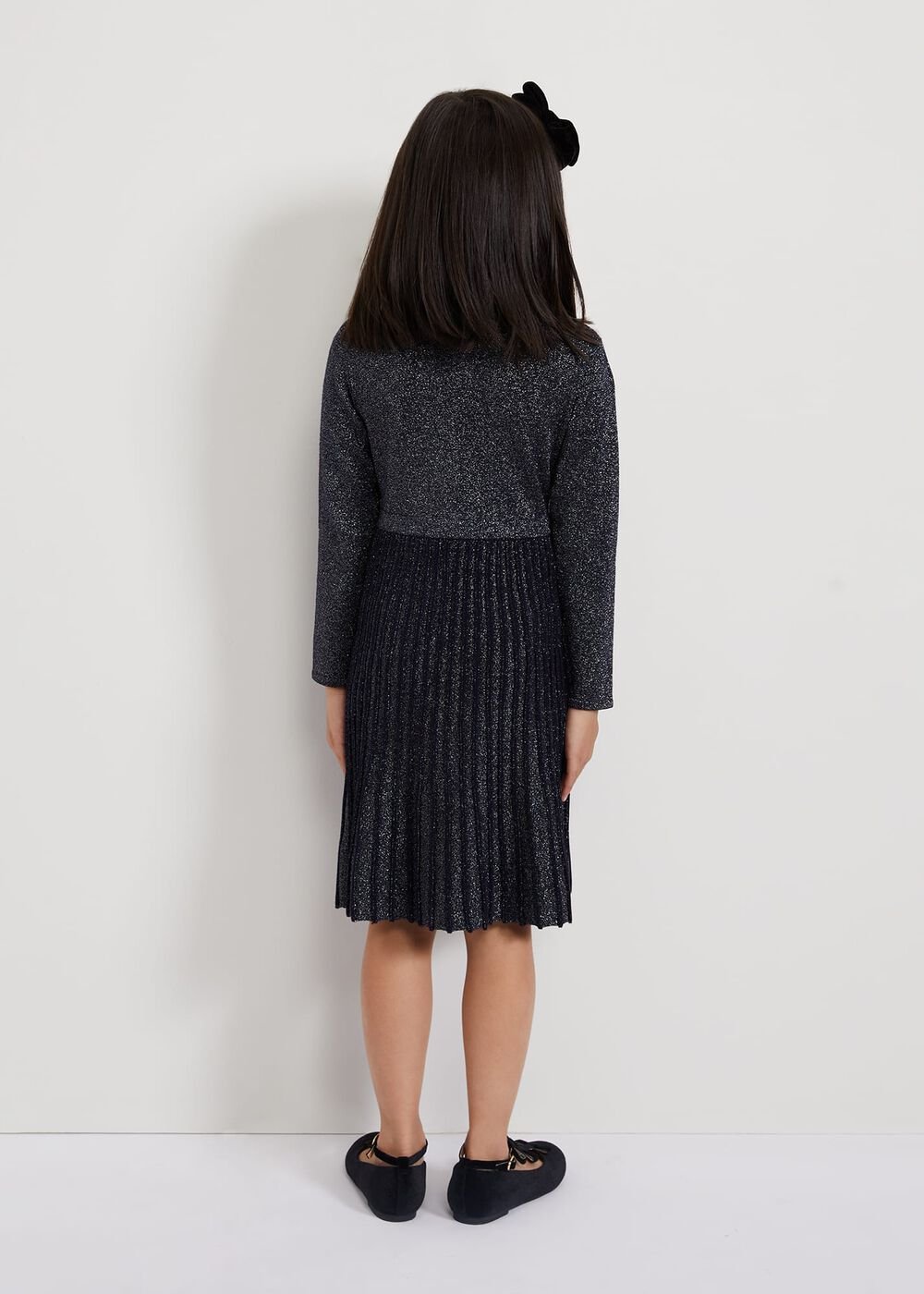 Jessamin Shimmer Fit And Flare Dress Navy