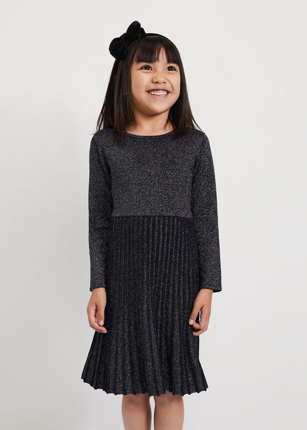 Jessamin Shimmer Fit And Flare Dress Navy