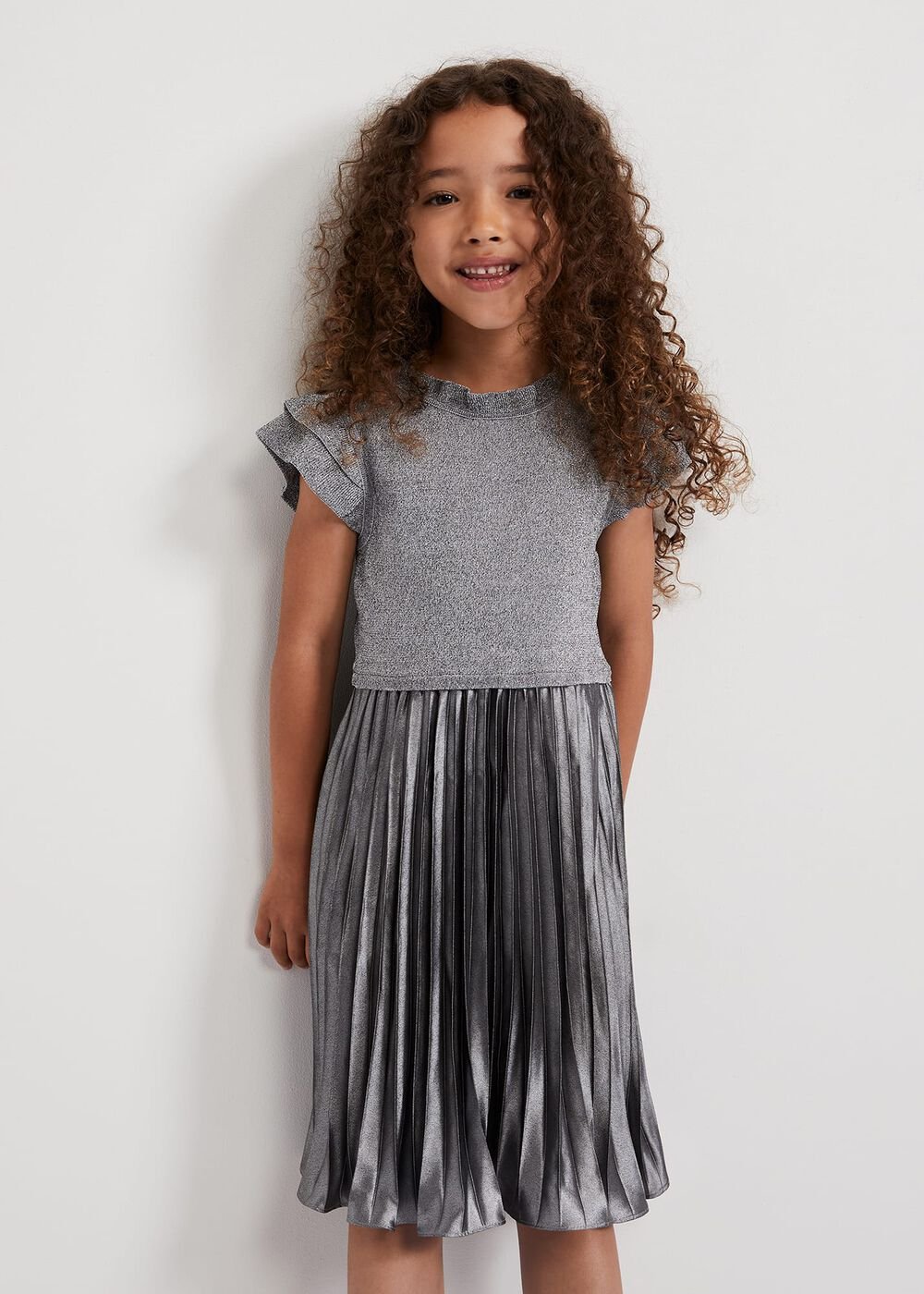 Jayla Silver Knit Dress Silver