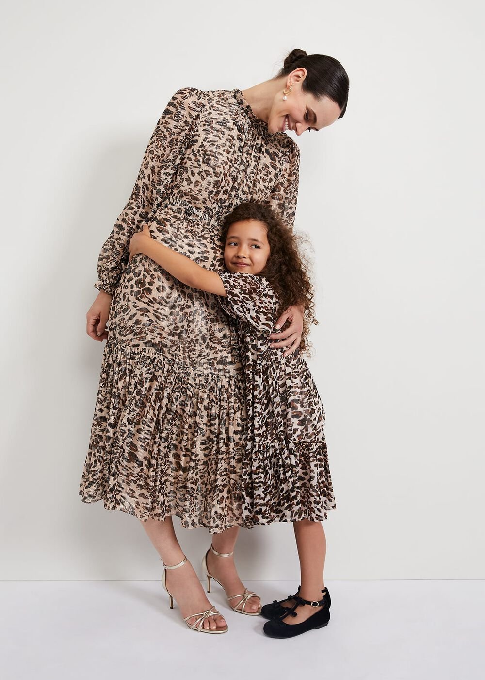 Eve Leopard Shimmer Swing Dress Multi-Coloured