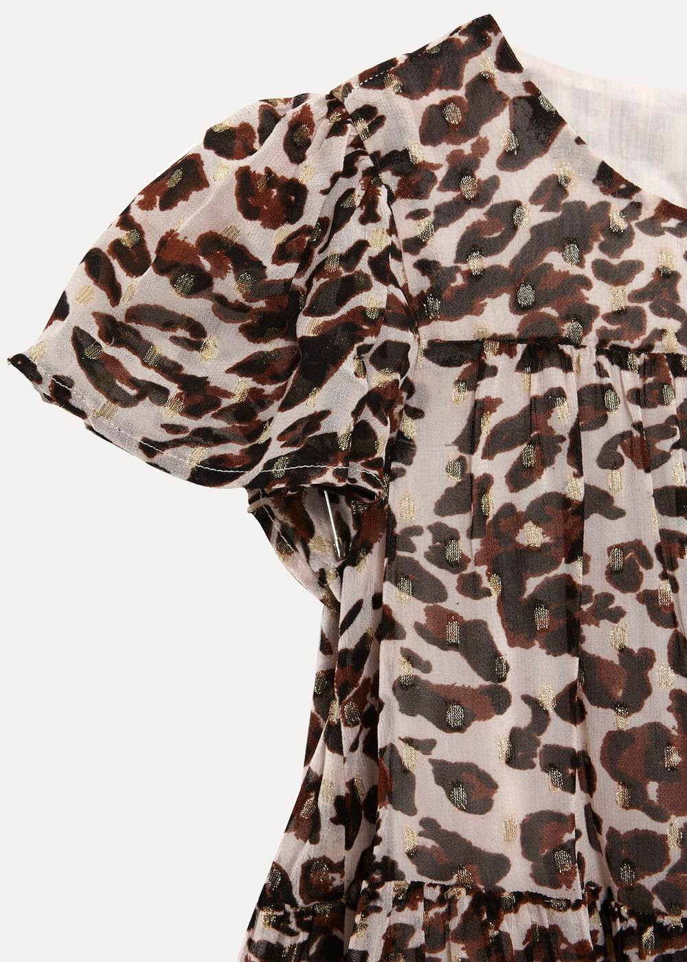 Eve Leopard Shimmer Swing Dress Multi-Coloured