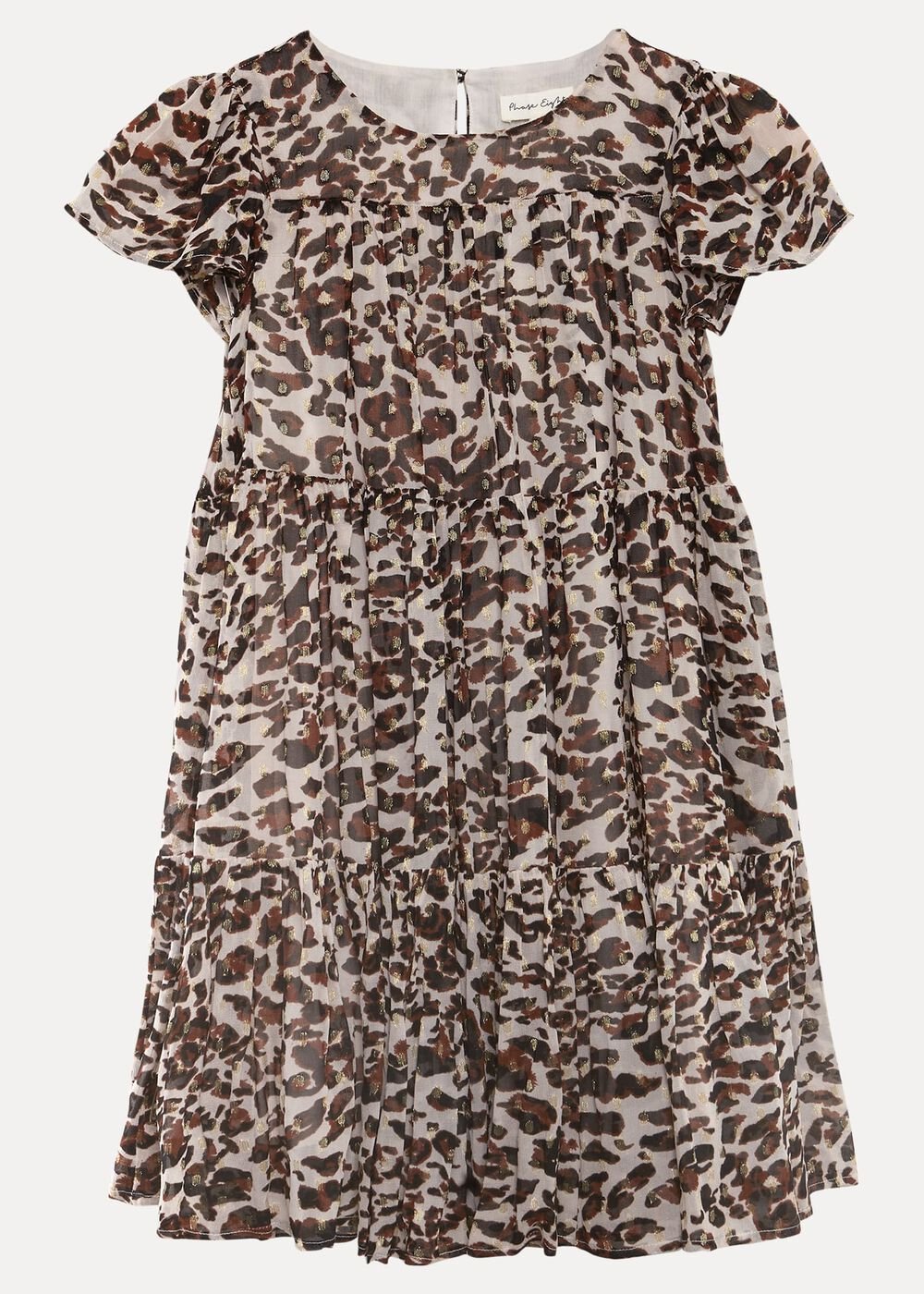 Eve Leopard Shimmer Swing Dress Multi-Coloured