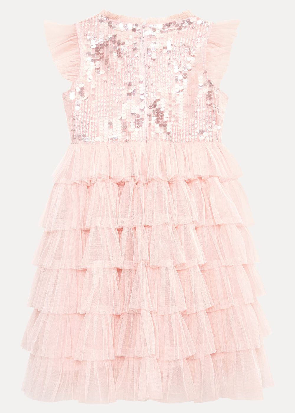 Bobbi Pale Pink Beaded Tulle Dress Pale Pink
