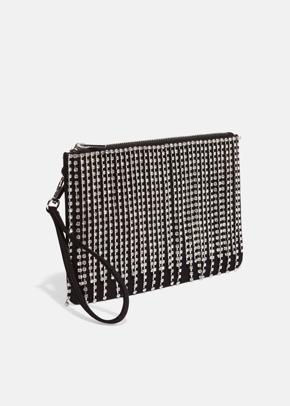 Shae Sparkle Tassel Clutch Bag Black