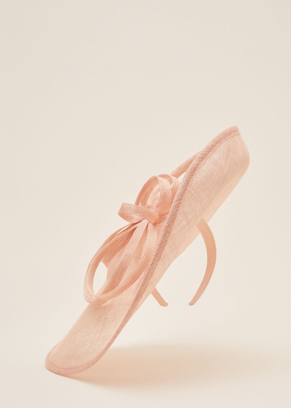 Nude Large Disc Fascinator with Bow Nude