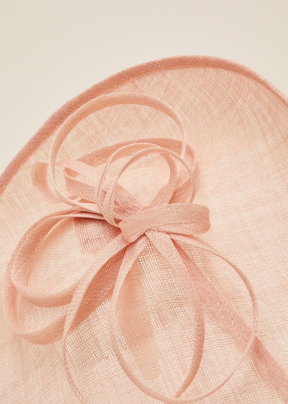 Nude Large Disc Fascinator with Bow Nude