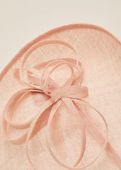 Nude Large Disc Fascinator with Bow Nude