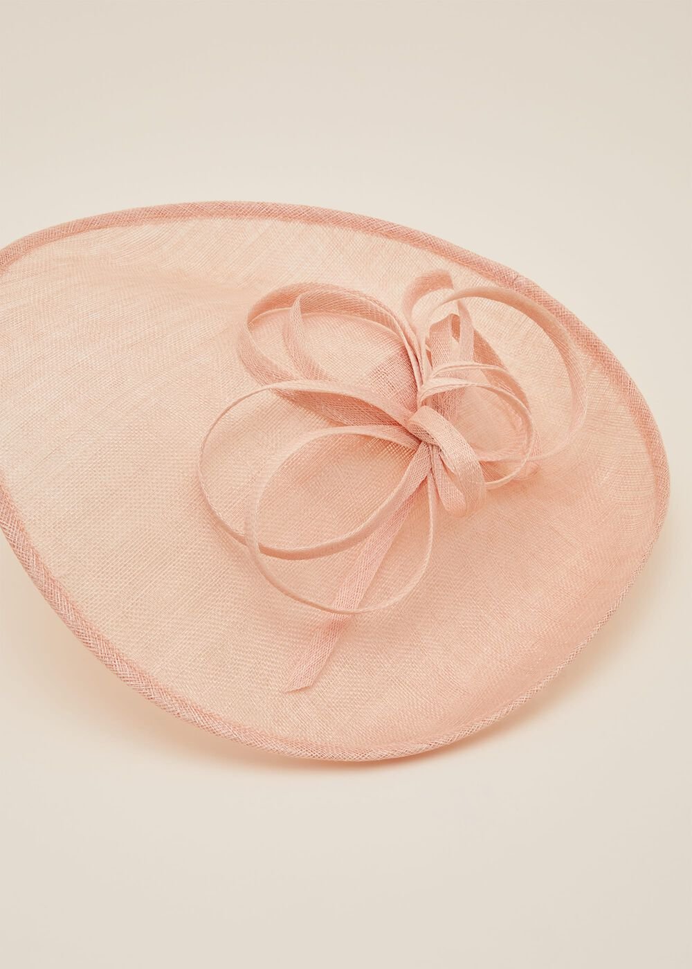 Nude Large Disc Fascinator with Bow Nude