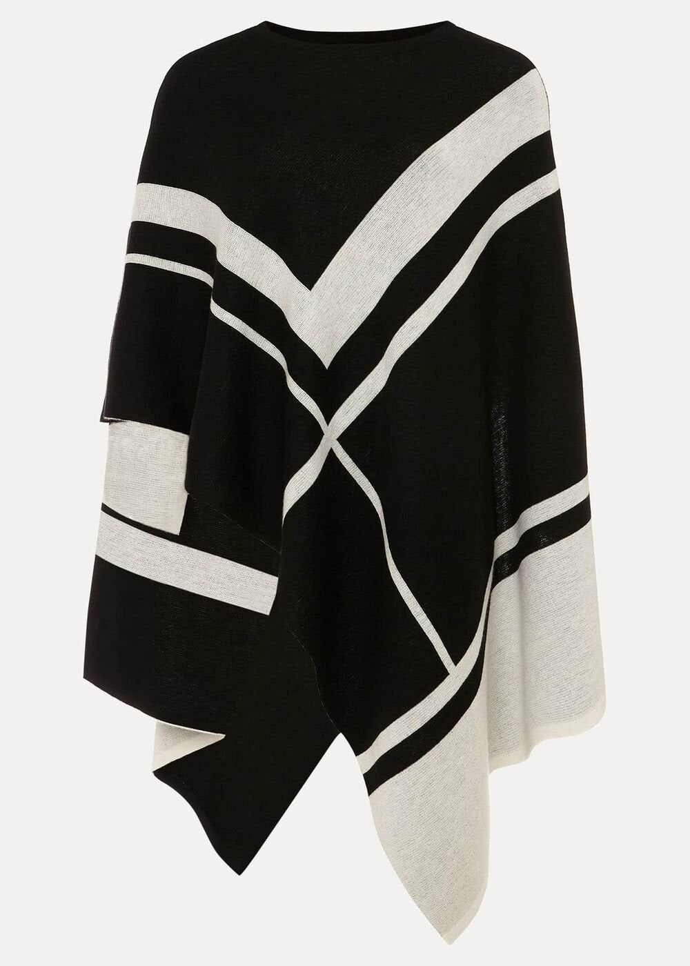 Nel Abstract Print Asymmetric Cape Black/Ivory