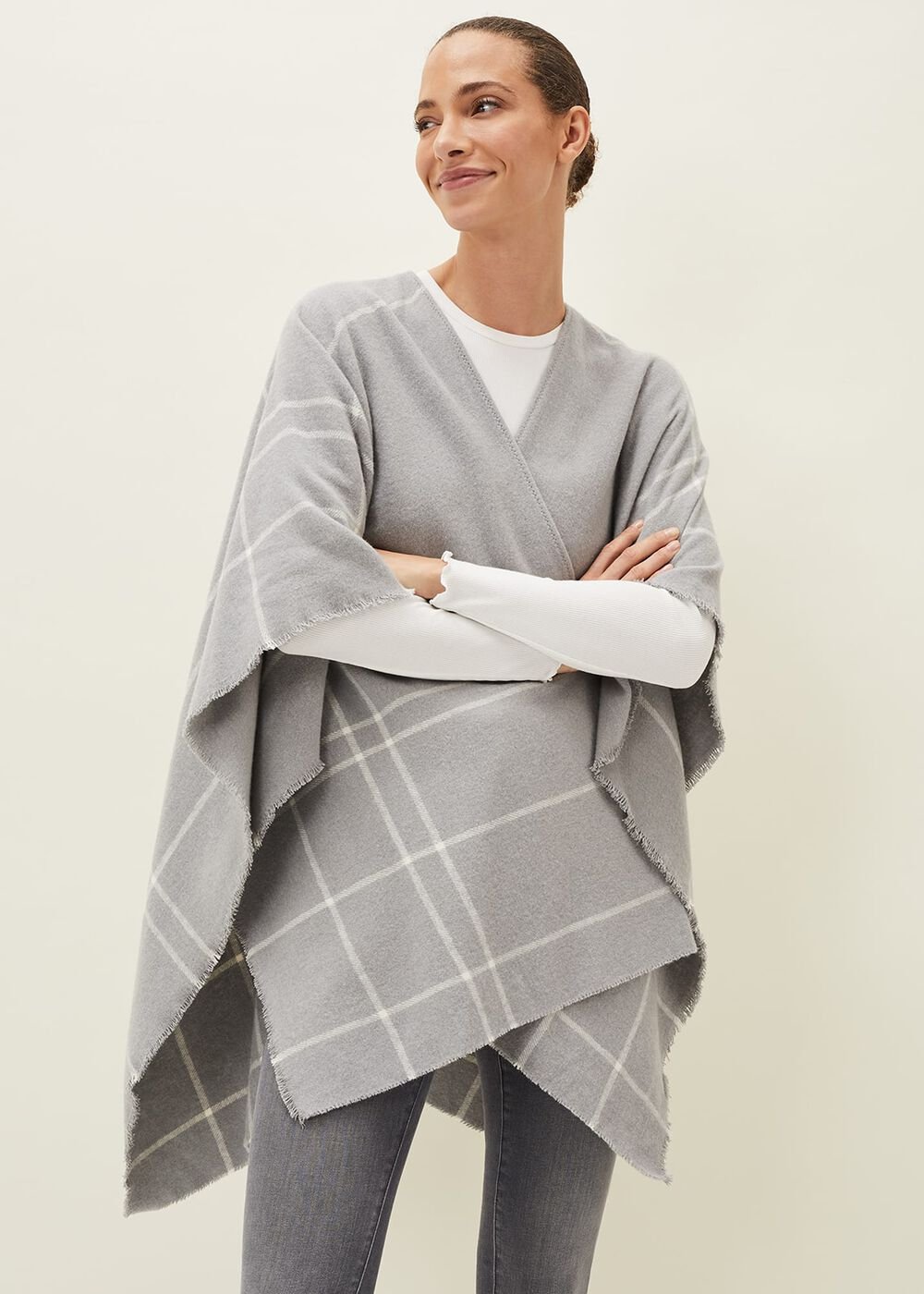 Shauna Check Cape Grey