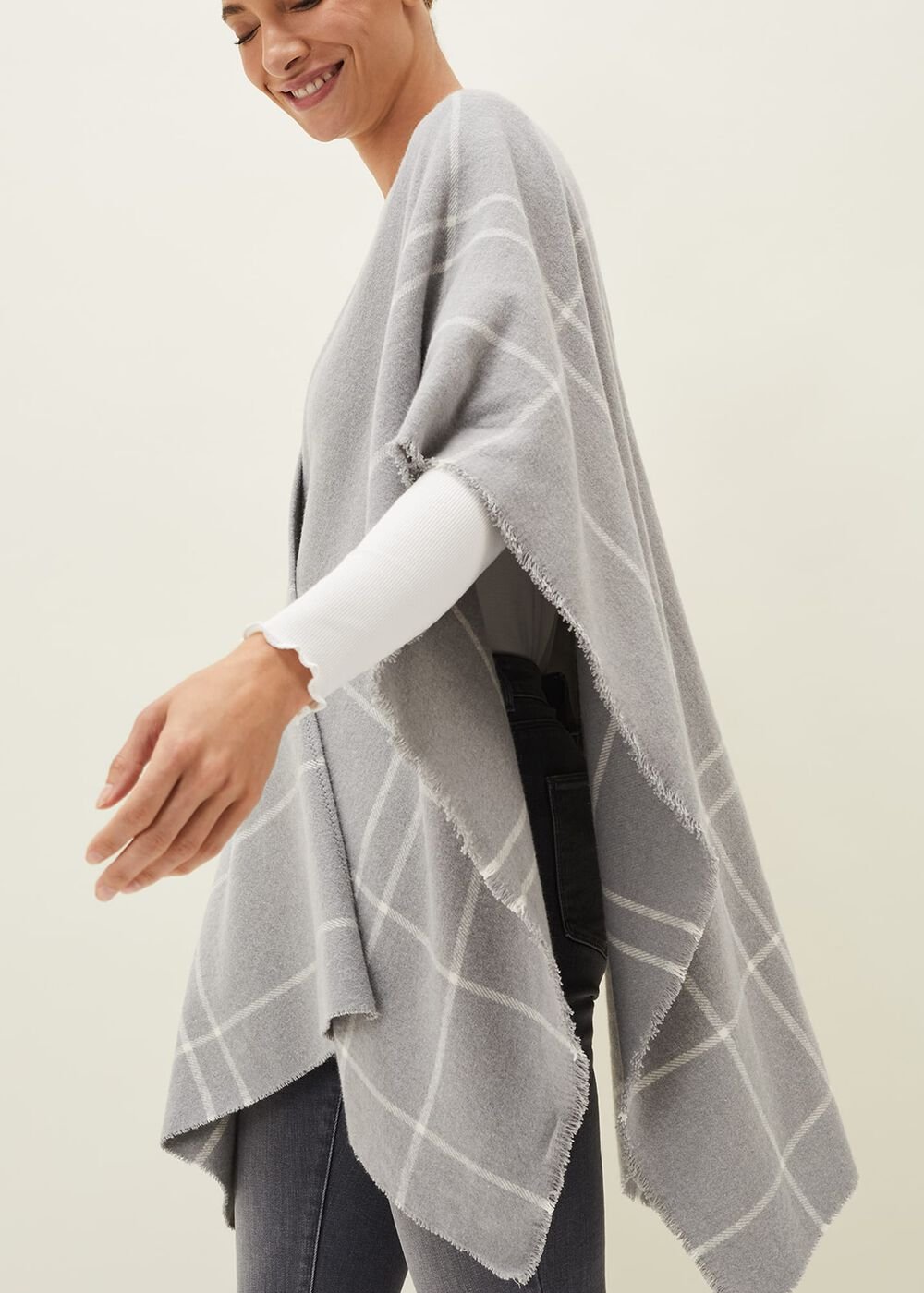 Shauna Check Cape Grey