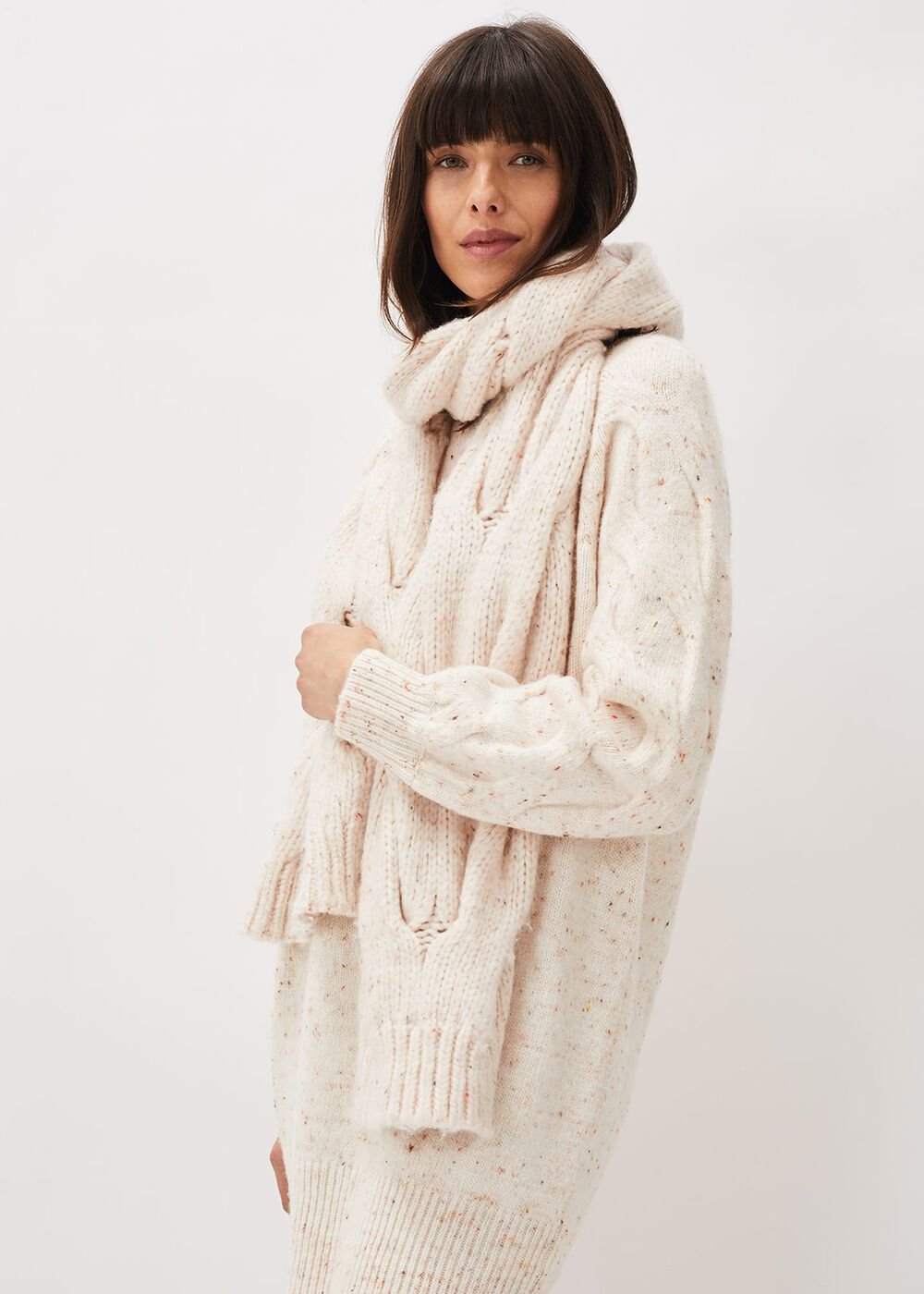 Cattie Cable Scarf Neutral