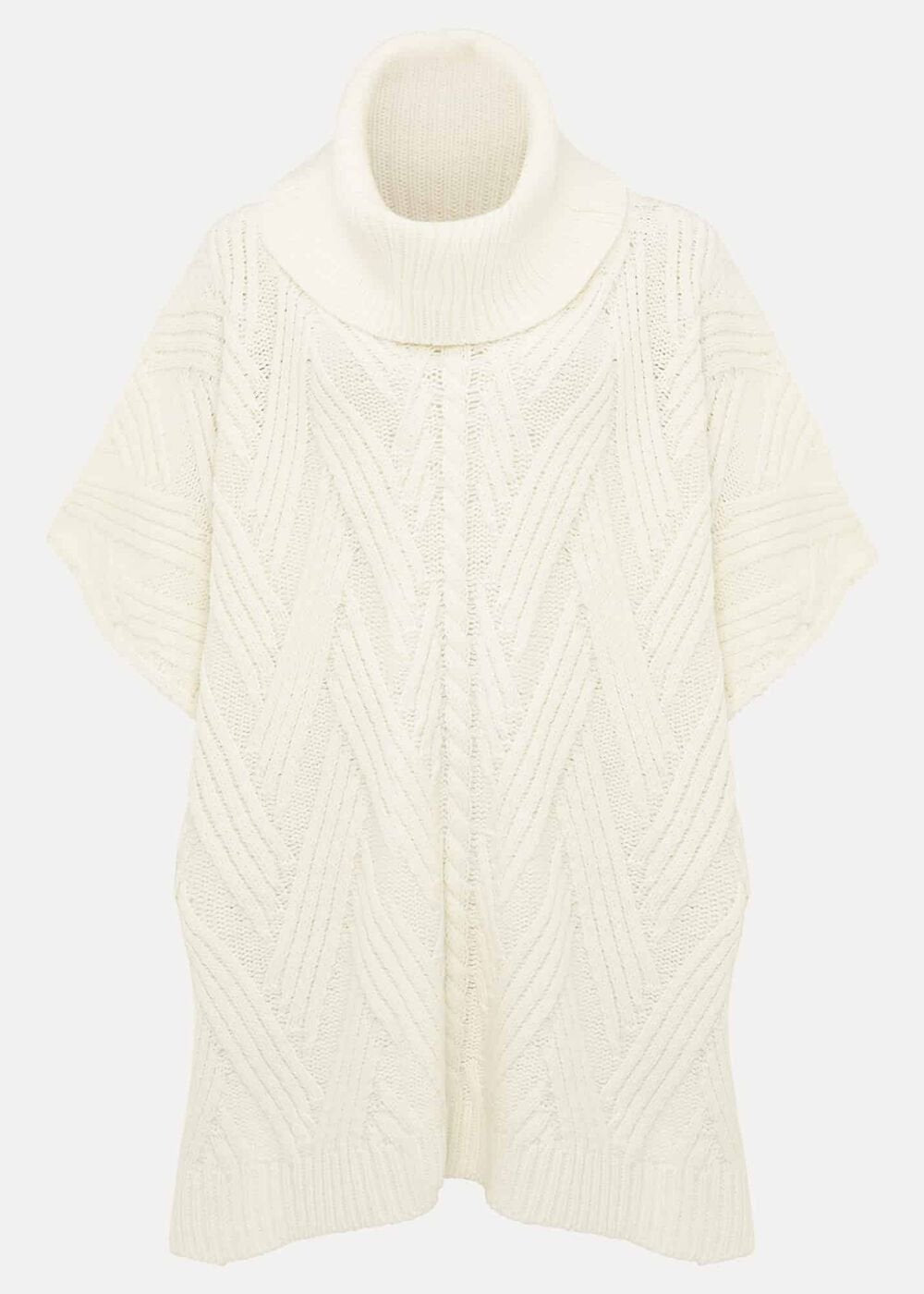 Melly Cable Knit Cape Winter White