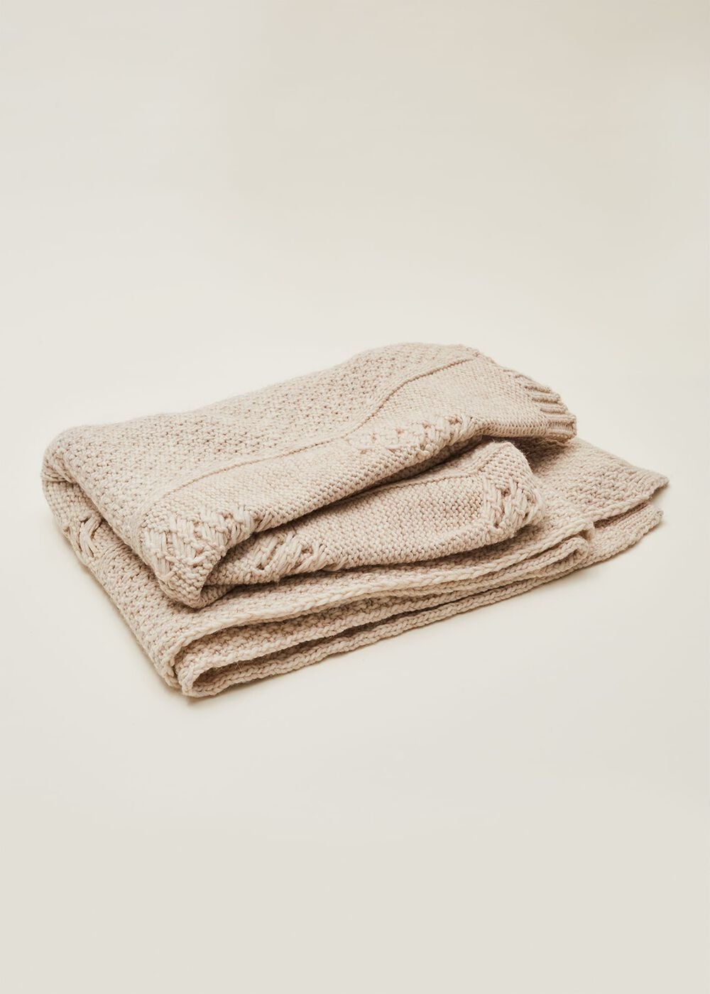 Miya Knitted Blanket Cream