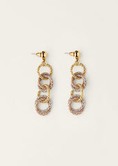 Mixed Link Earrings Silver/Rose Gold