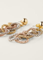 Mixed Link Earrings Silver/Rose Gold