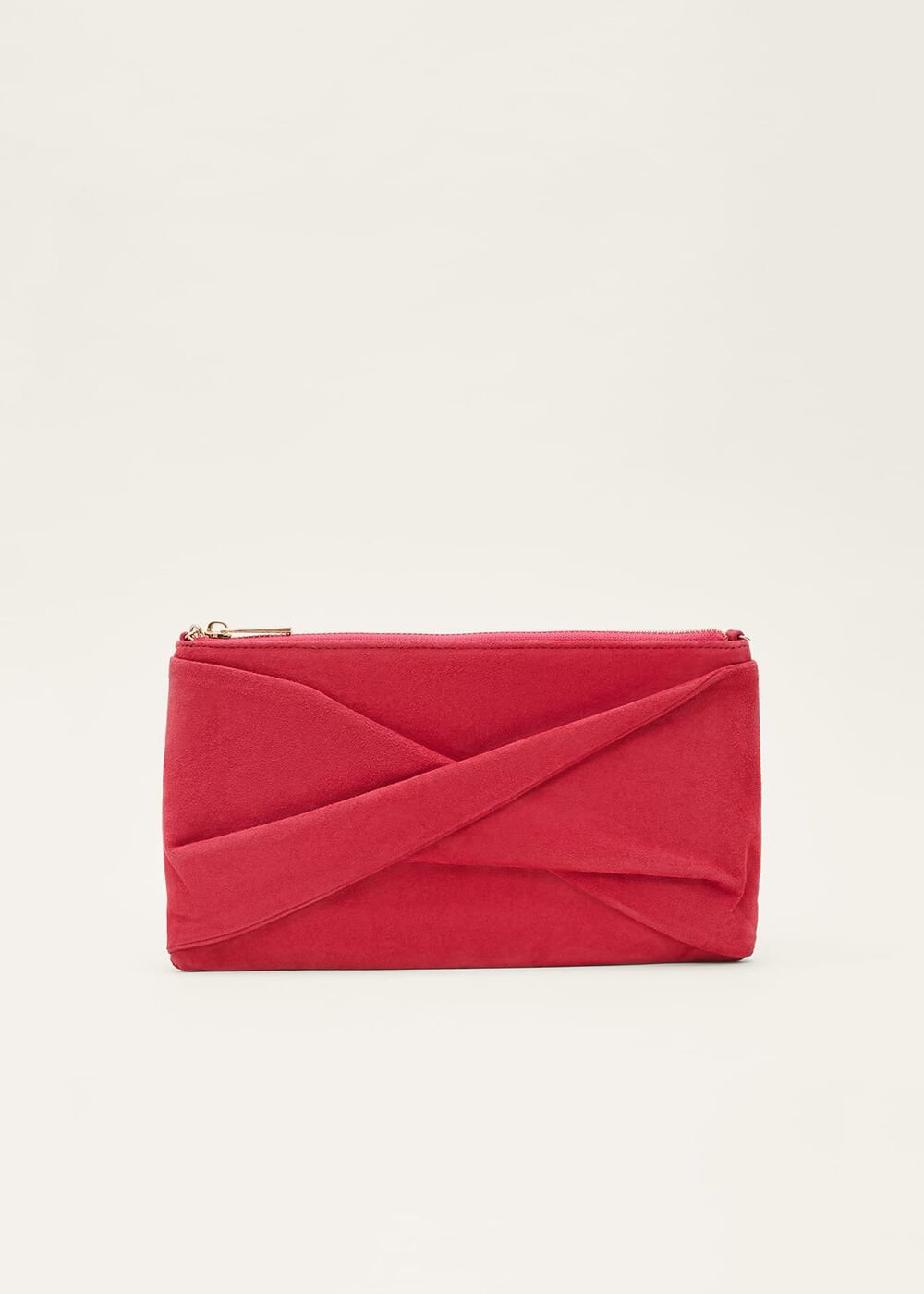 Red Suede Clutch Bag Lipstick