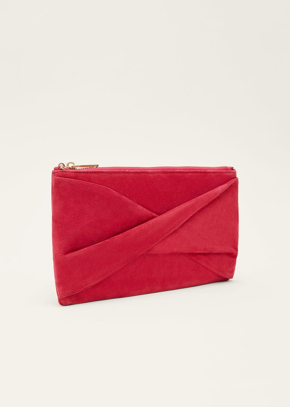 Red Suede Clutch Bag Lipstick