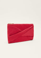 Red Suede Clutch Bag Lipstick