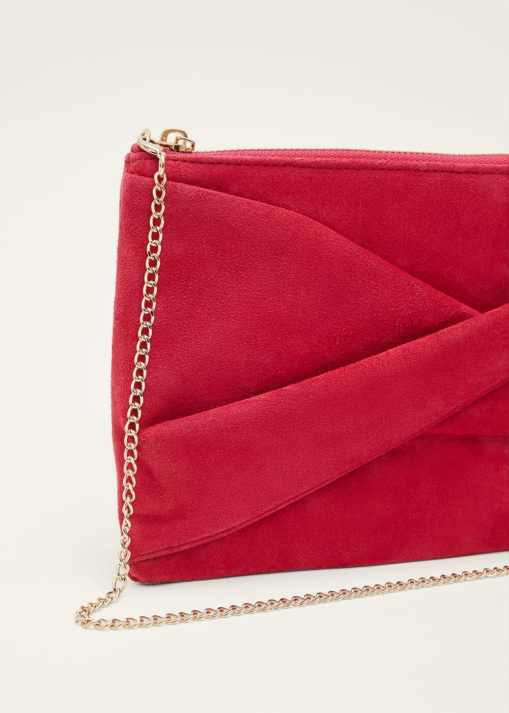 Red Suede Clutch Bag Lipstick