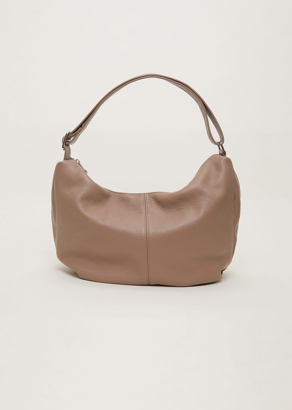 Leather Shopper Bag Putty White