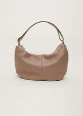 Leather Shopper Bag Putty White