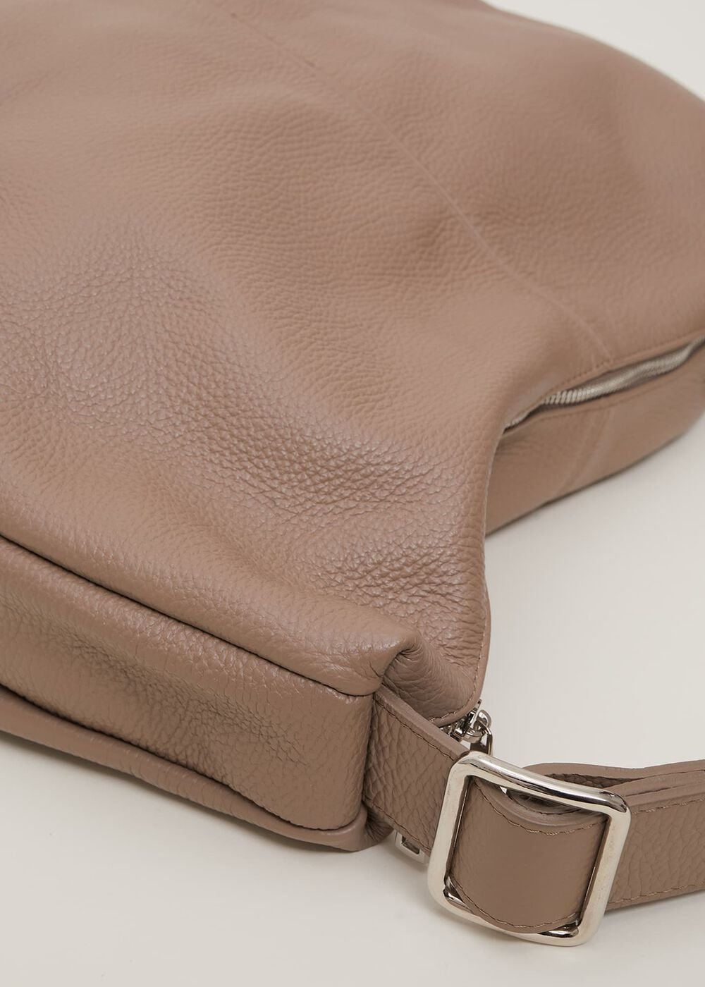 Leather Shopper Bag Putty White