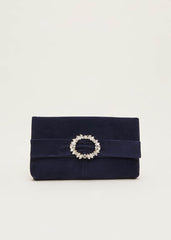 Embellished Slim Clutch Bag Navy