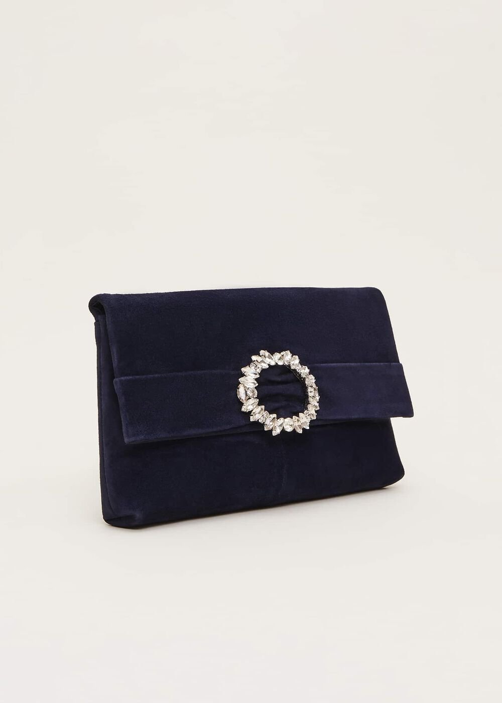 Embellished Slim Clutch Bag Navy