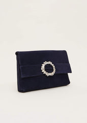 Embellished Slim Clutch Bag Navy