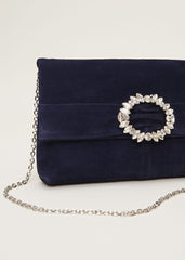 Embellished Slim Clutch Bag Navy