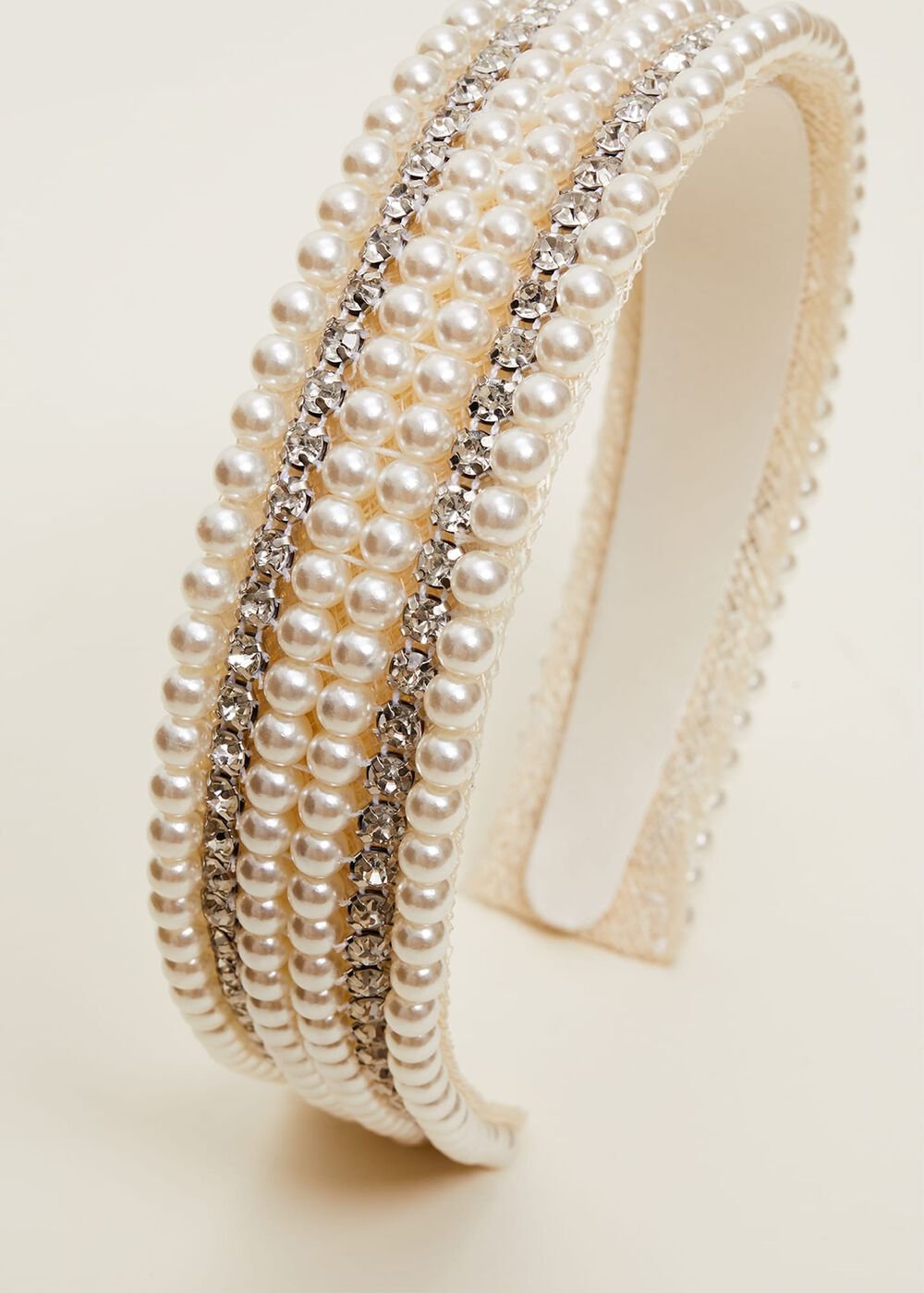 Bridal Beaded Headband Ivory