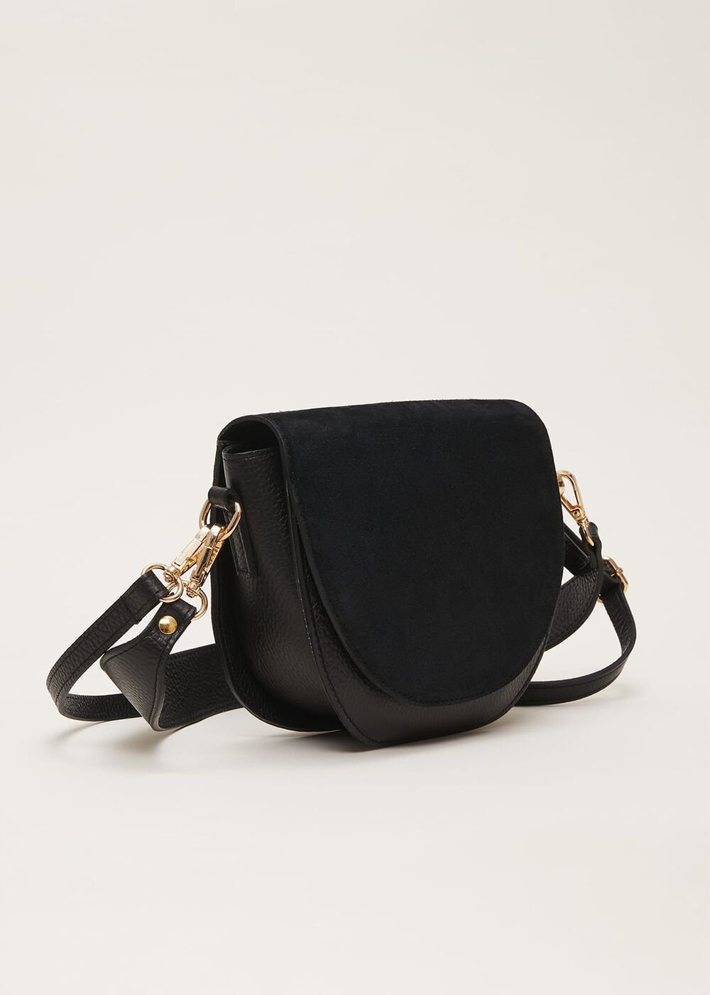 Suede Cross Body Bag Black