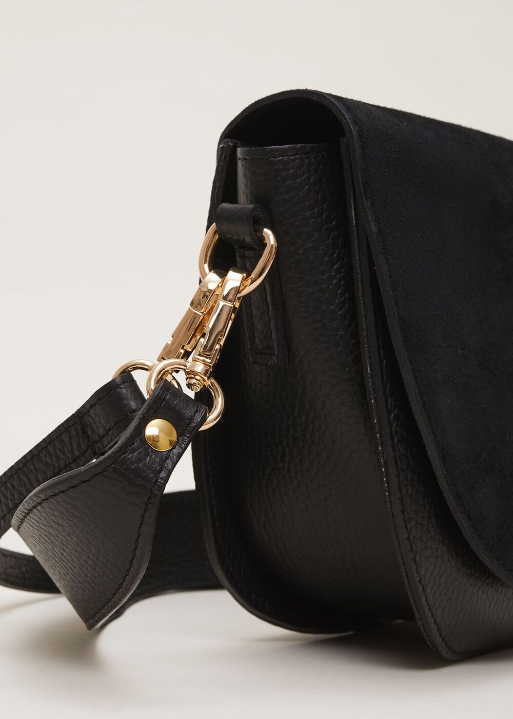 Suede Cross Body Bag Black