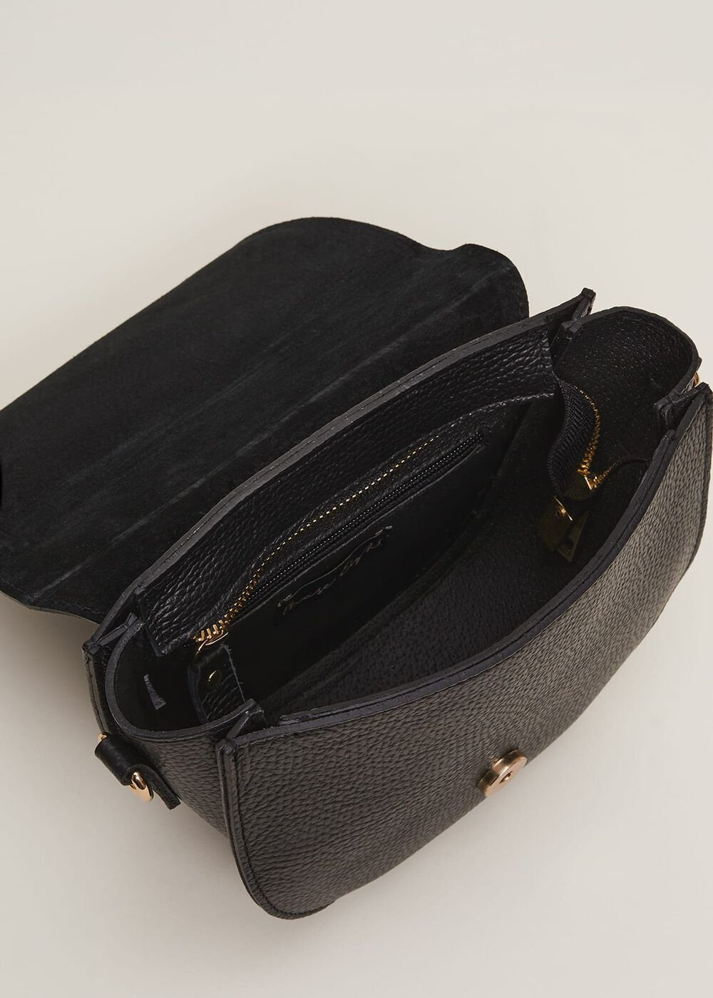 Suede Cross Body Bag Black