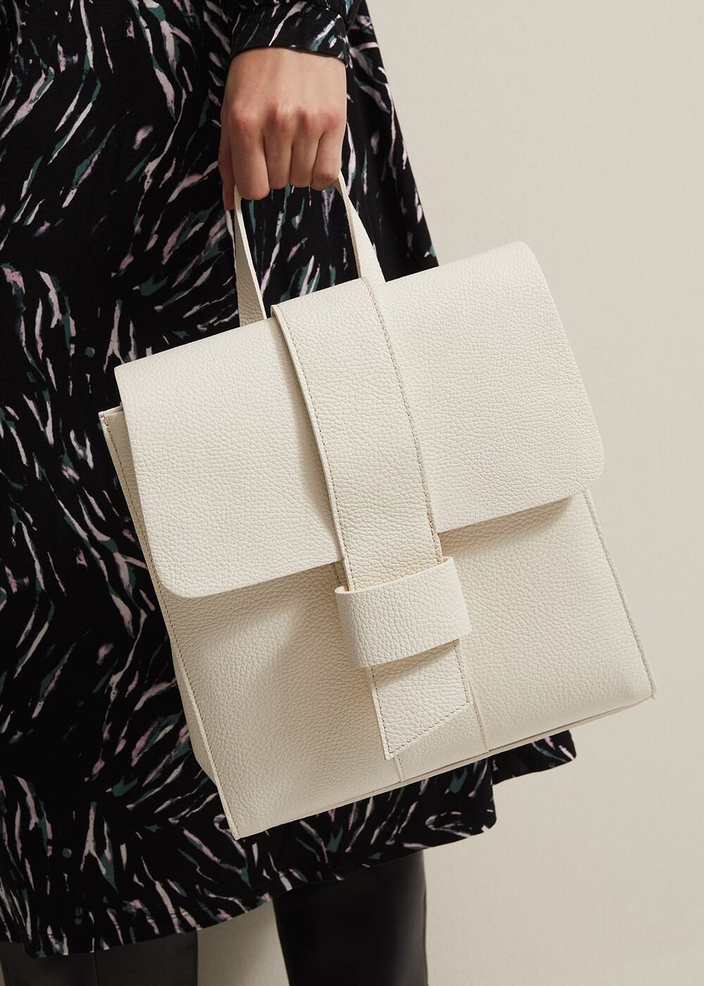 Leather Backpack Ivory